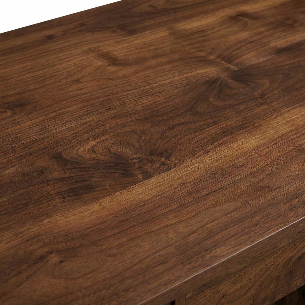 Elegant Walnut Finish Office Desk, Mid-Century Modern Style, Rectangular Design. Picture 5