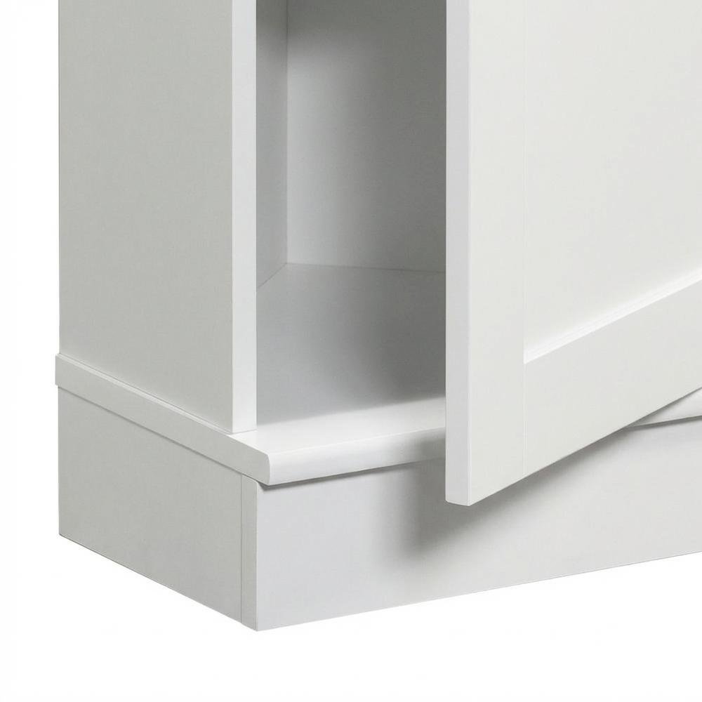 White Storage Cabinet With Soft Finish And Contemporary Style. Picture 6