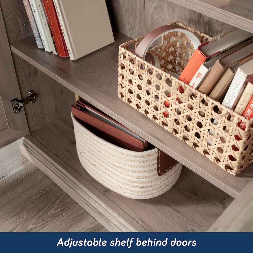 5-Shelf/Book Shelf 2-Door Bookcase, Laurel Oak Finish. Picture 8