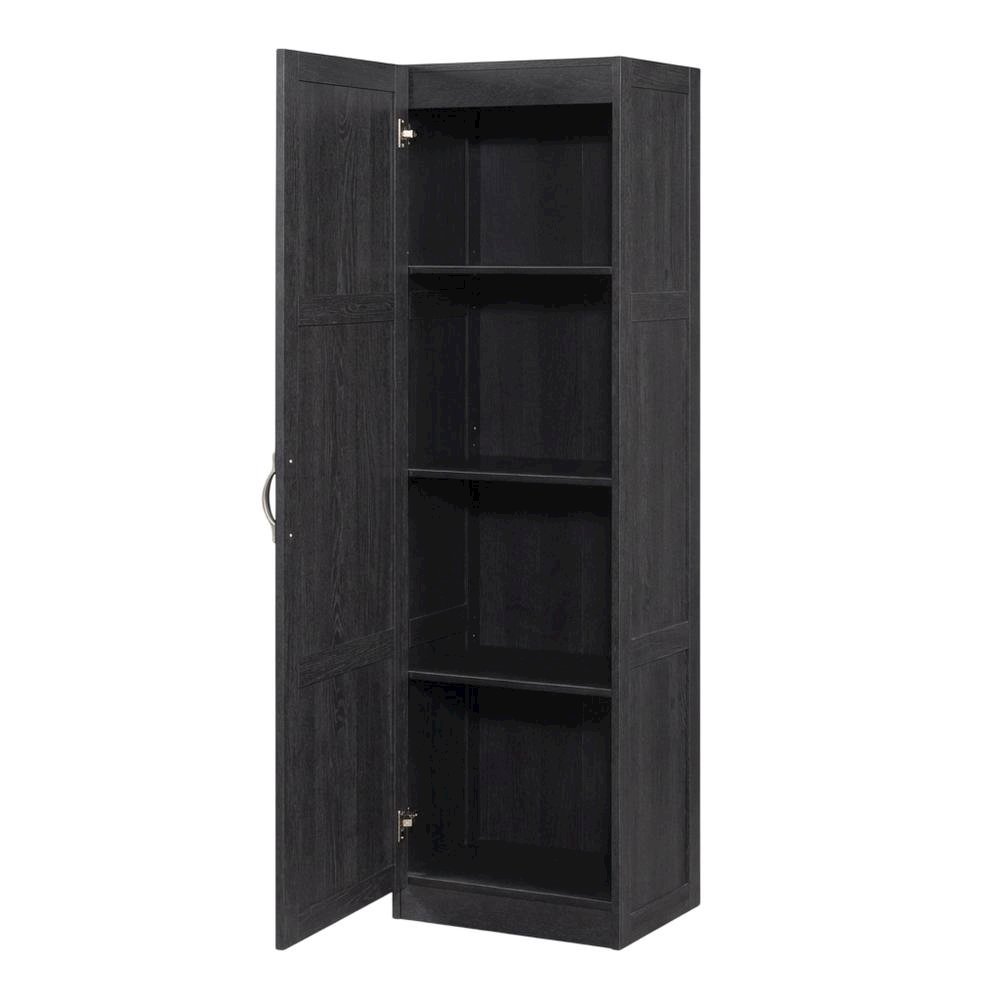 Black Oak Finish Storage Cabinet With Transitional Style, Rectangular Design. Picture 1