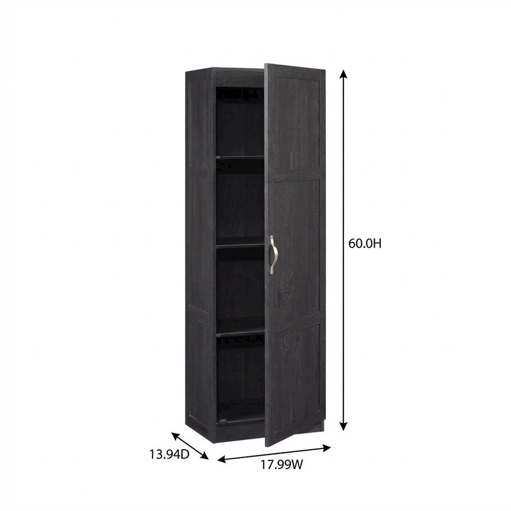 Black Oak Finish Storage Cabinet With Transitional Style, Rectangular Design. Picture 7