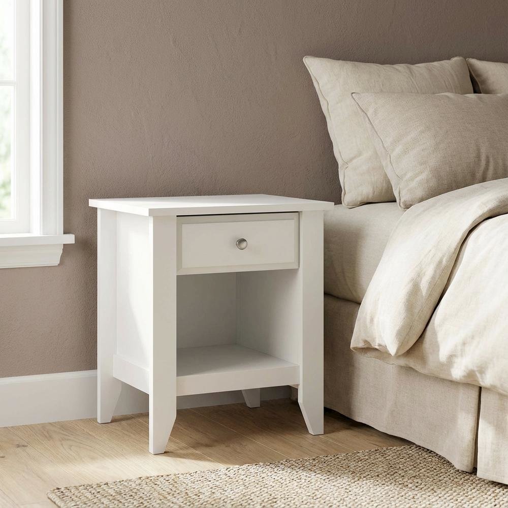 Soft White Night Stand with Coastal Cottage and Transitional Style. Picture 3