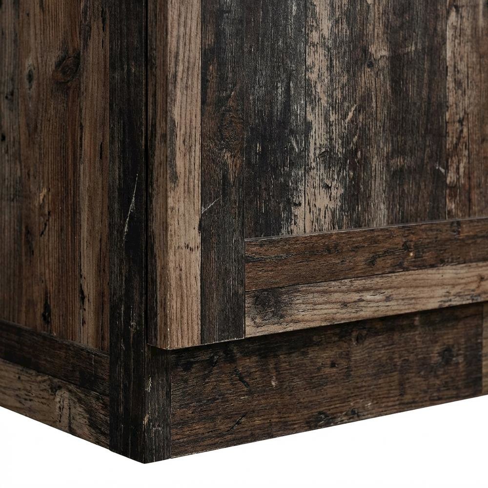Rustic Brown Storage Cabinet With Reclaimed Pine Finish, Rectangular Design. Picture 6