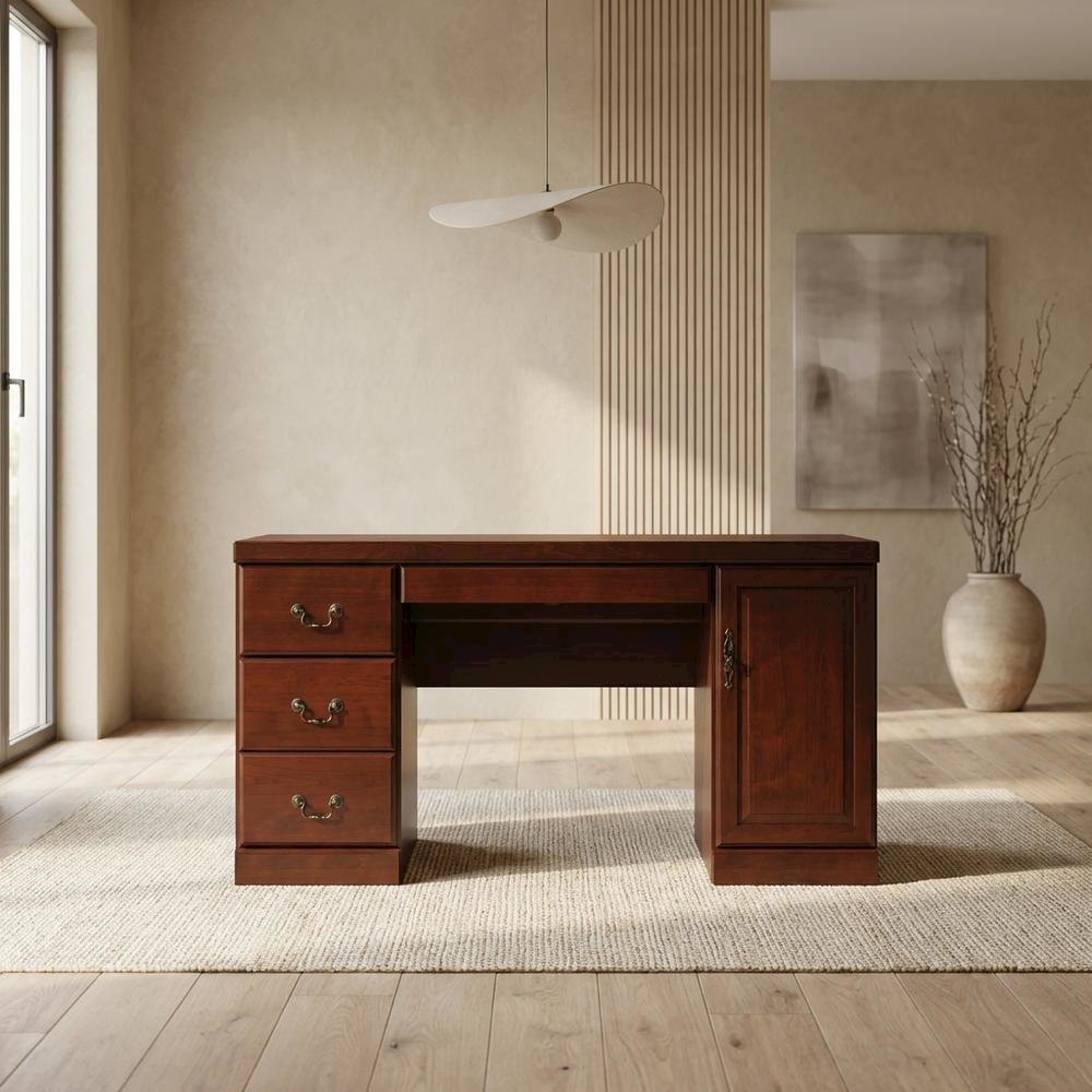 Modern Brown Credenza with Traditional Finish and Spacious Storage. Picture 3
