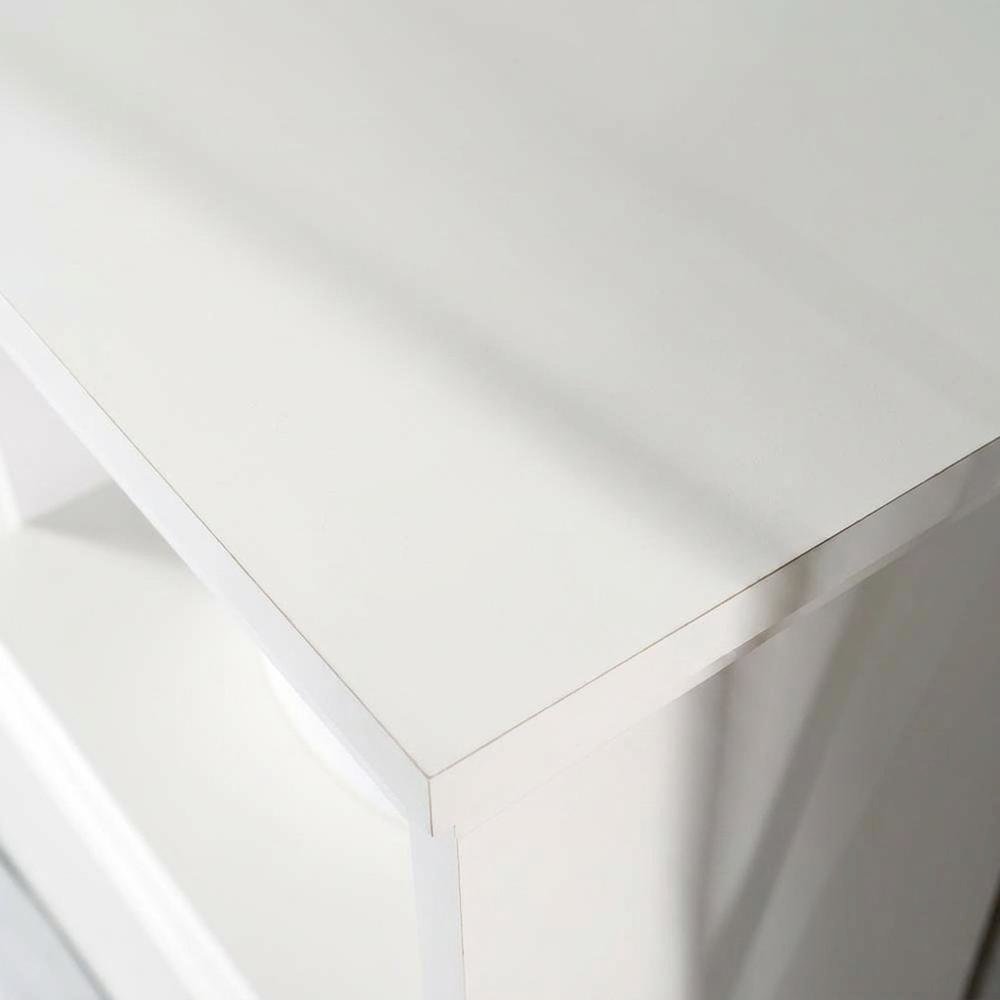 Engineered Wood Farmhouse Bookcase Headboard for Full and Queen Beds, Soft White. Picture 6