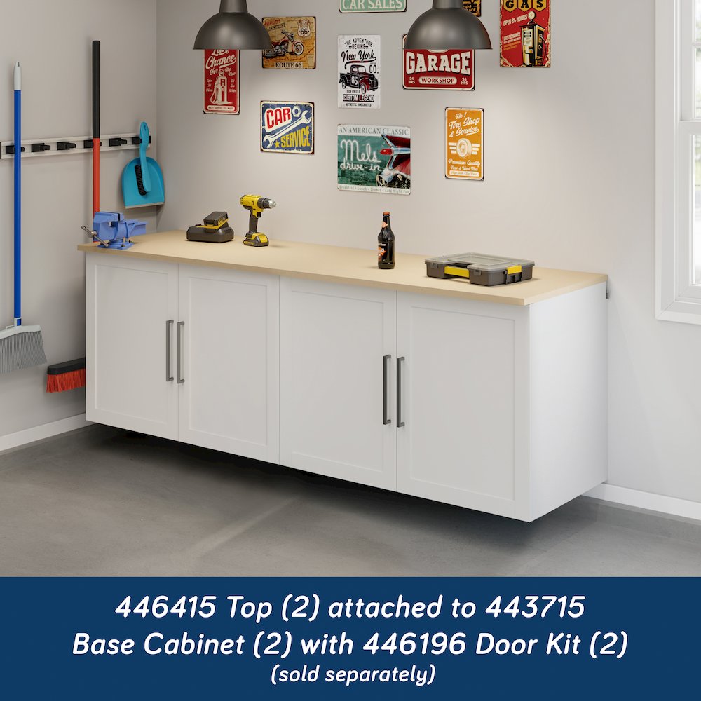 GarageCore Base Cabinet MDF Top, Brown Finish. Picture 8