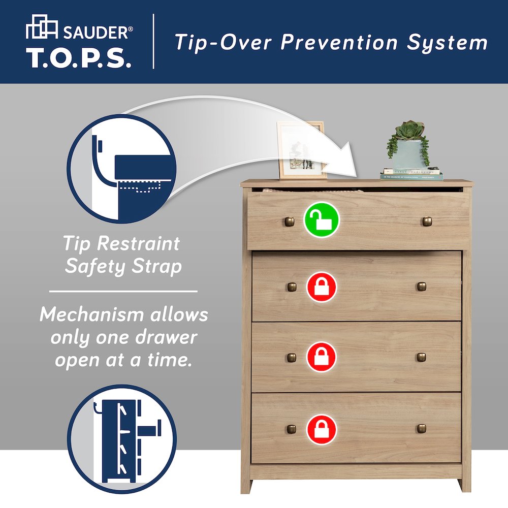 River Ranch 4-Drawer Bedroom Chest, Harvest Walnut Finish. Picture 7
