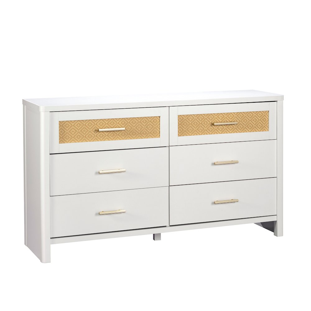 Isabella Isle 6-Drawer Dresser, White Finish. Picture 1