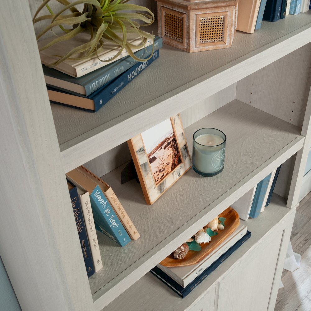 5-Shelf/Book Shelf 2-Door Bookcase, Glacier Oak Finish. Picture 10