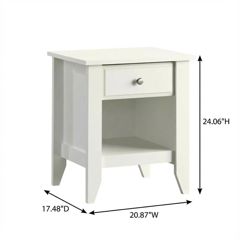 Soft White Night Stand with Coastal Cottage and Transitional Style. Picture 6