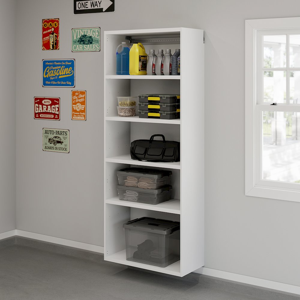 GarageCore 83" hx15 d Shelves, White Finish. Picture 1