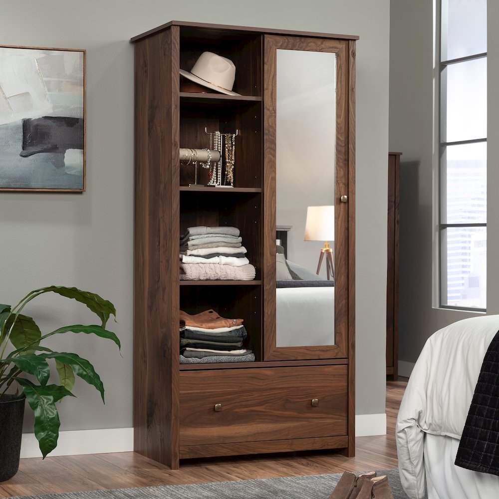 River Ranch Wardrobe Cabinet in Grand Walnut Finish. Picture 2