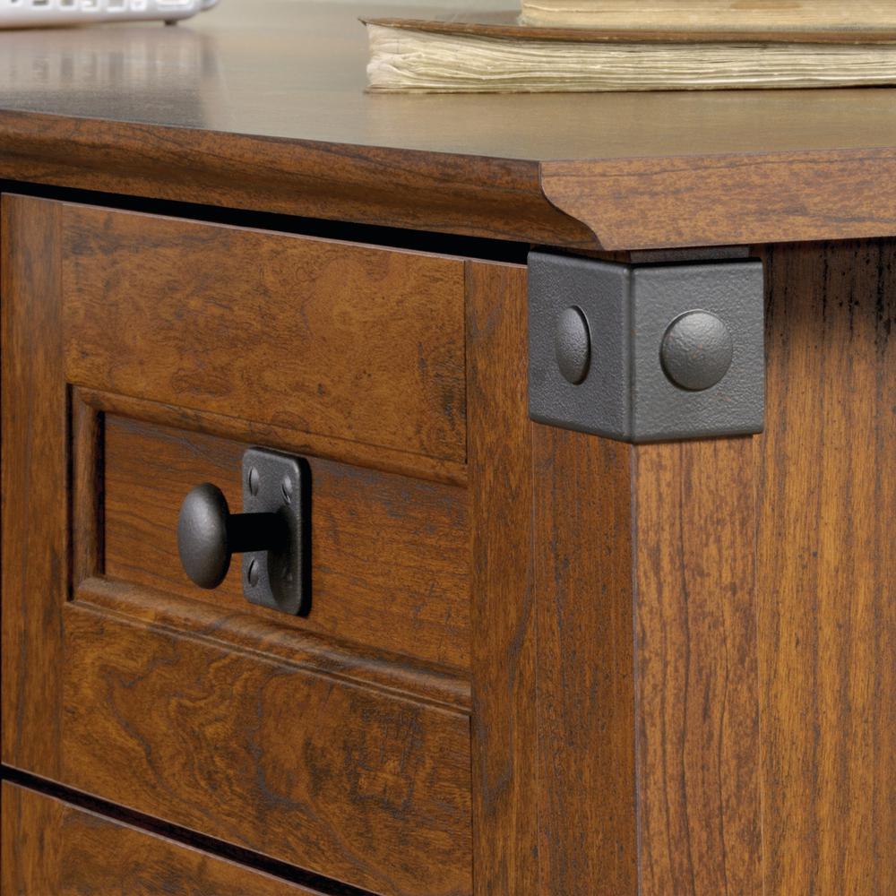 Carson Forge L Desk, Washington Cherry finish. Picture 6