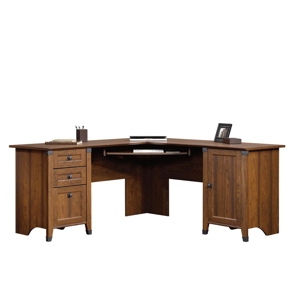Carson Forge L Desk, Washington Cherry finish. Picture 11