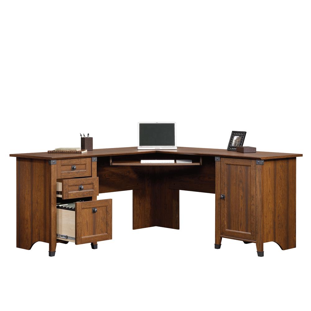 Carson Forge L Desk, Washington Cherry finish. Picture 13