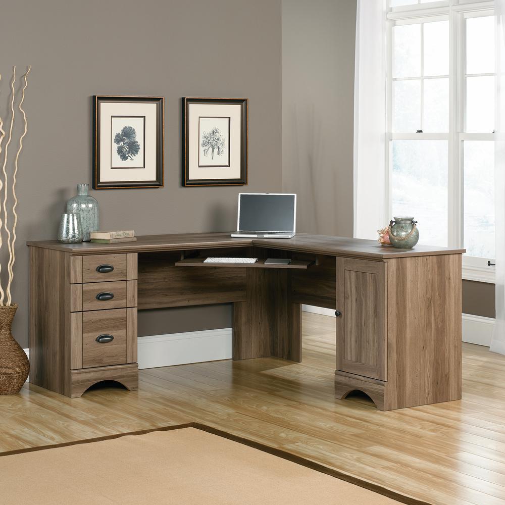Harbor View L Desk, Salt Oak finish. Picture 11