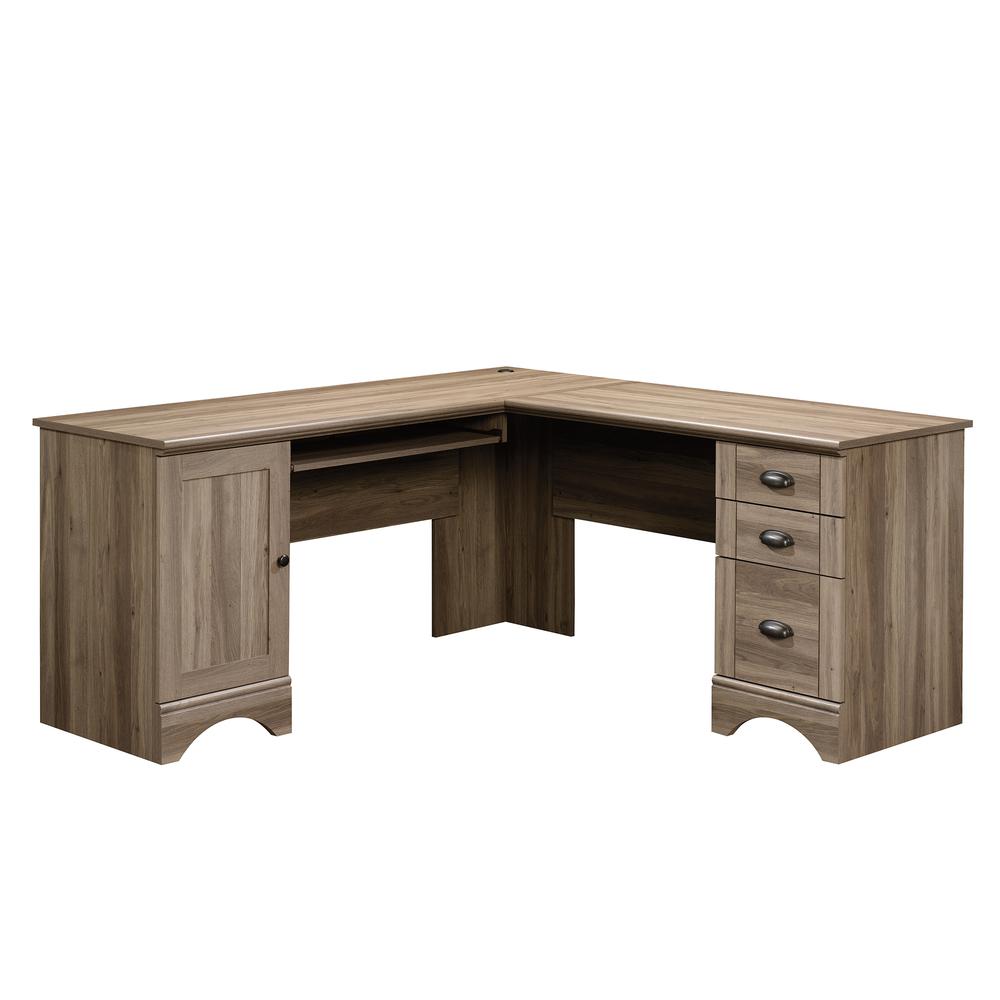 Harbor View L Desk, Salt Oak finish. Picture 3