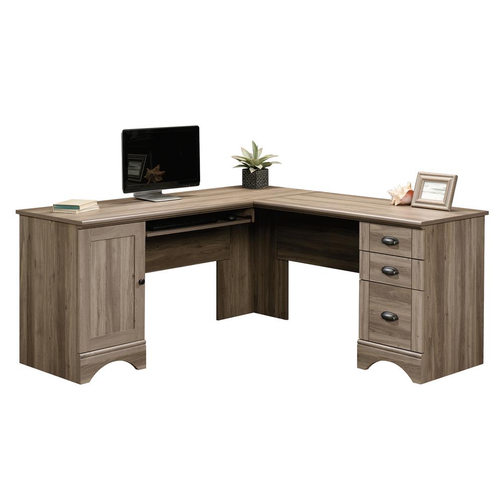 Harbor View L Desk, Salt Oak finish. Picture 12