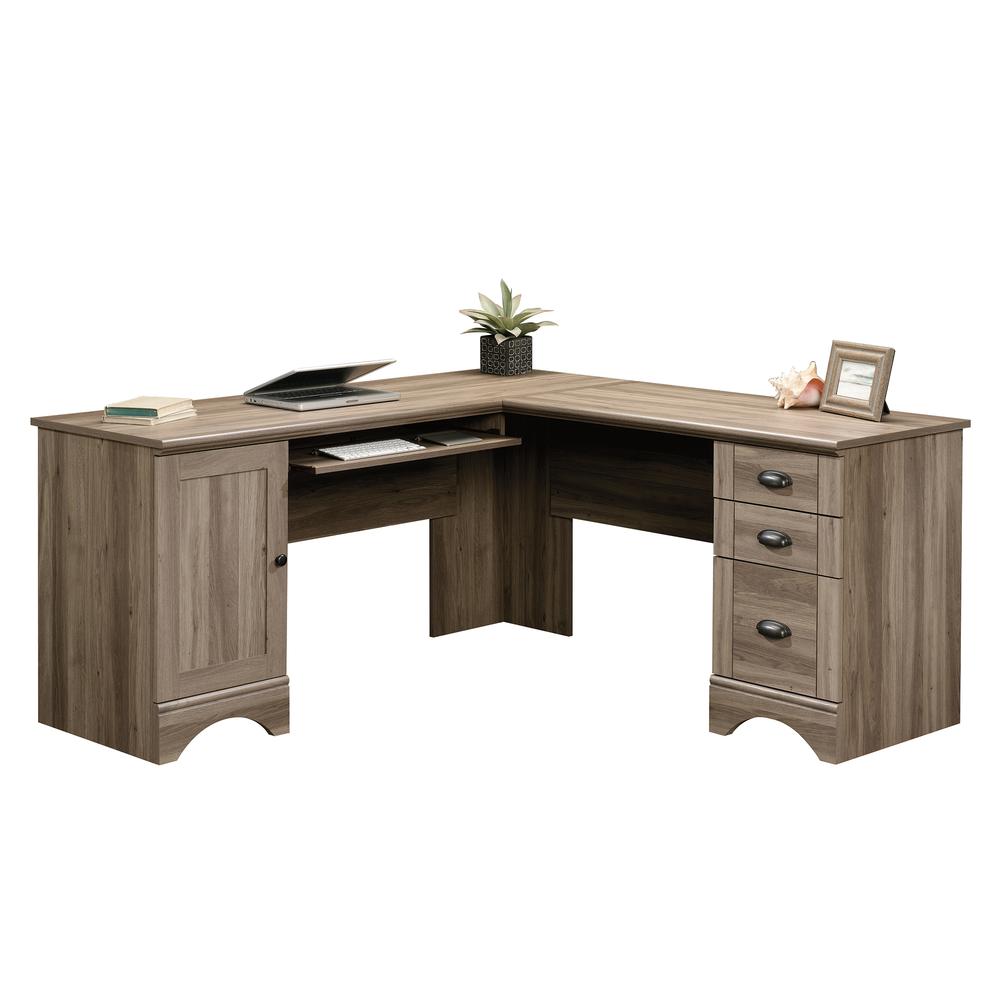 Harbor View L Desk, Salt Oak finish. Picture 13
