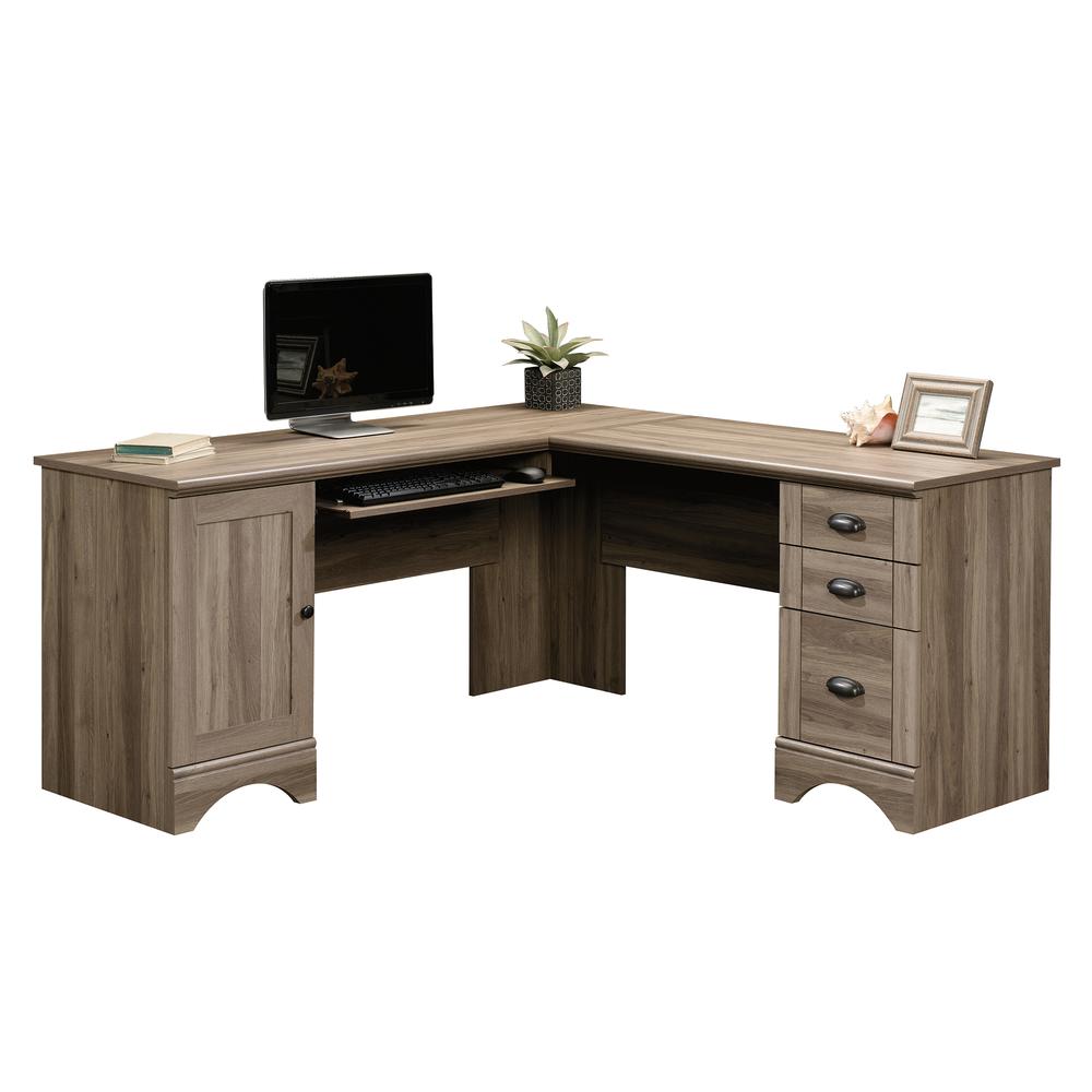 Harbor View L Desk, Salt Oak finish. Picture 14