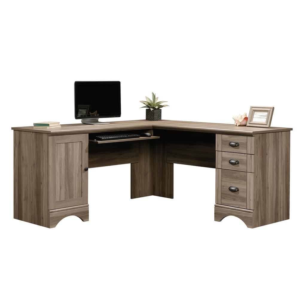 Harbor View L Desk, Salt Oak finish. Picture 2