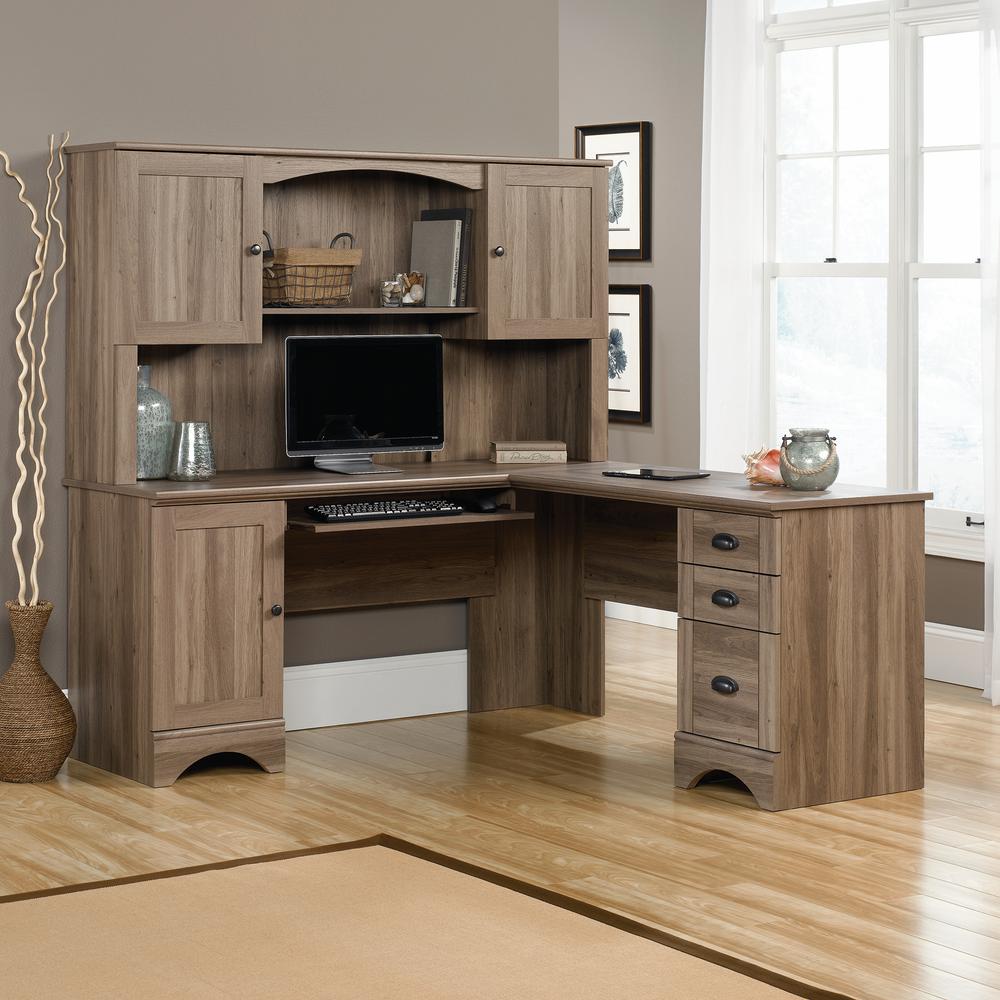 Harbor View L Desk, Salt Oak finish. Picture 17
