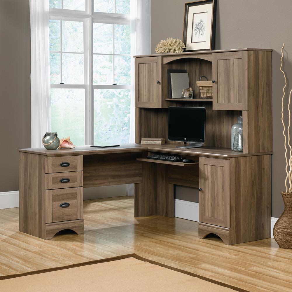 Harbor View L Desk, Salt Oak finish. Picture 18