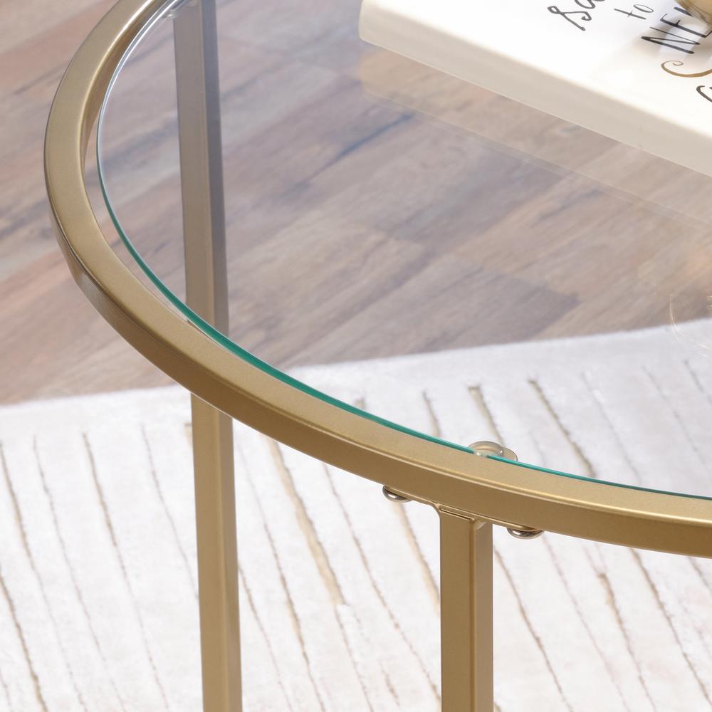 Int Lux Side Table Round Satin Gold. Picture 4