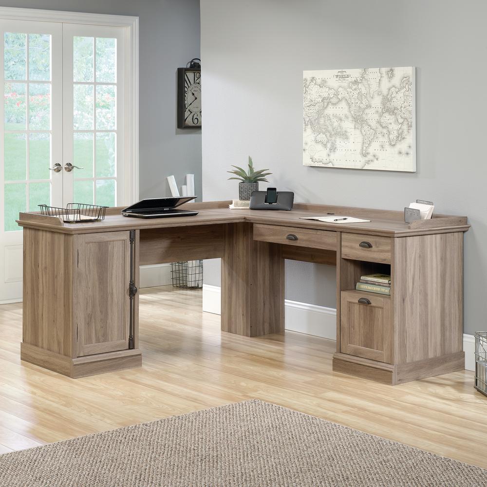 Barrister Lane L Desk, Salt Oak finish. Picture 6
