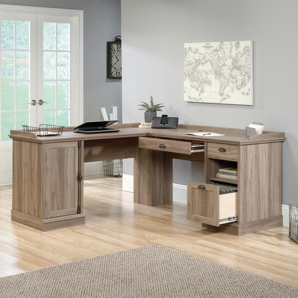 Barrister Lane L Desk, Salt Oak finish. Picture 16