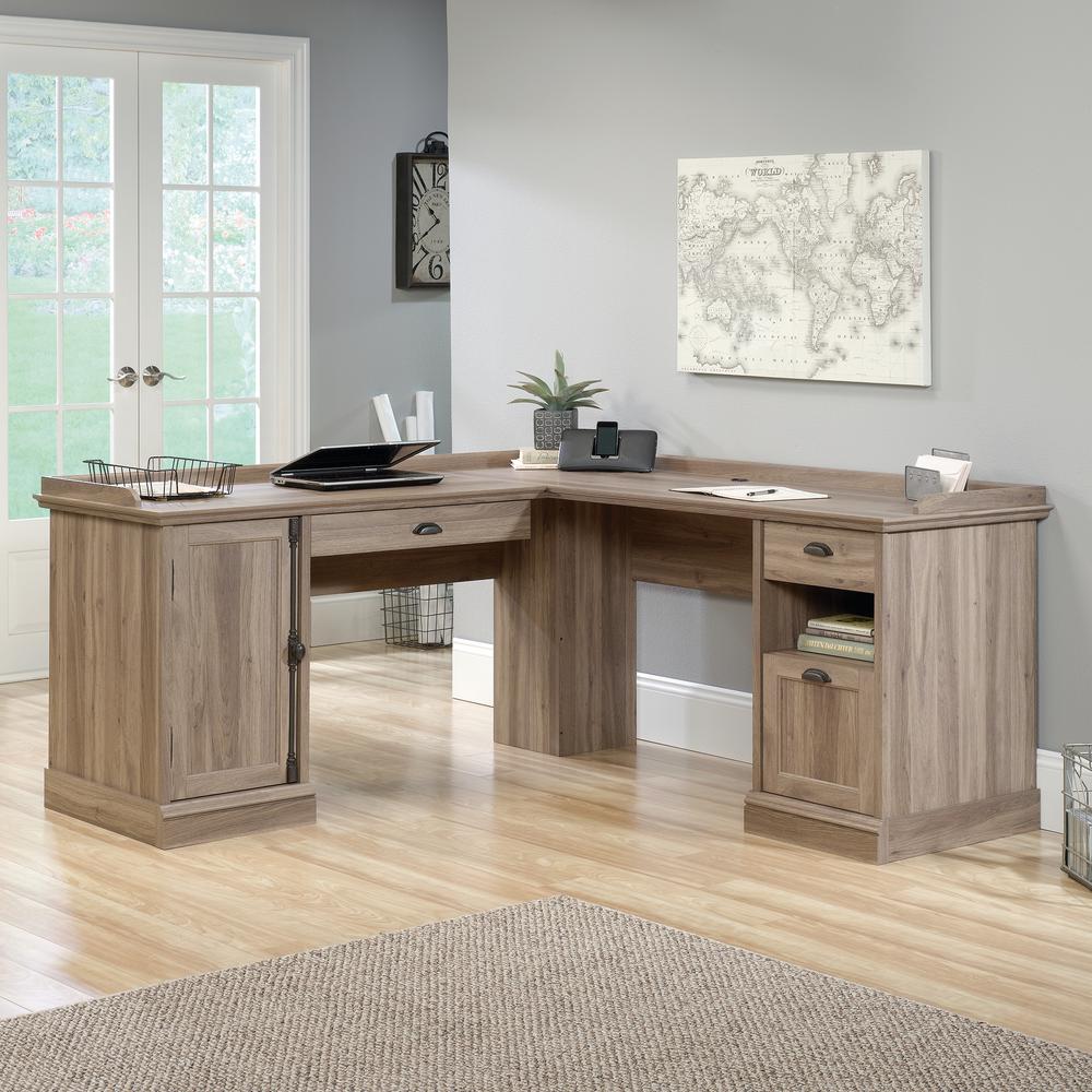 Barrister Lane L Desk, Salt Oak finish. Picture 17