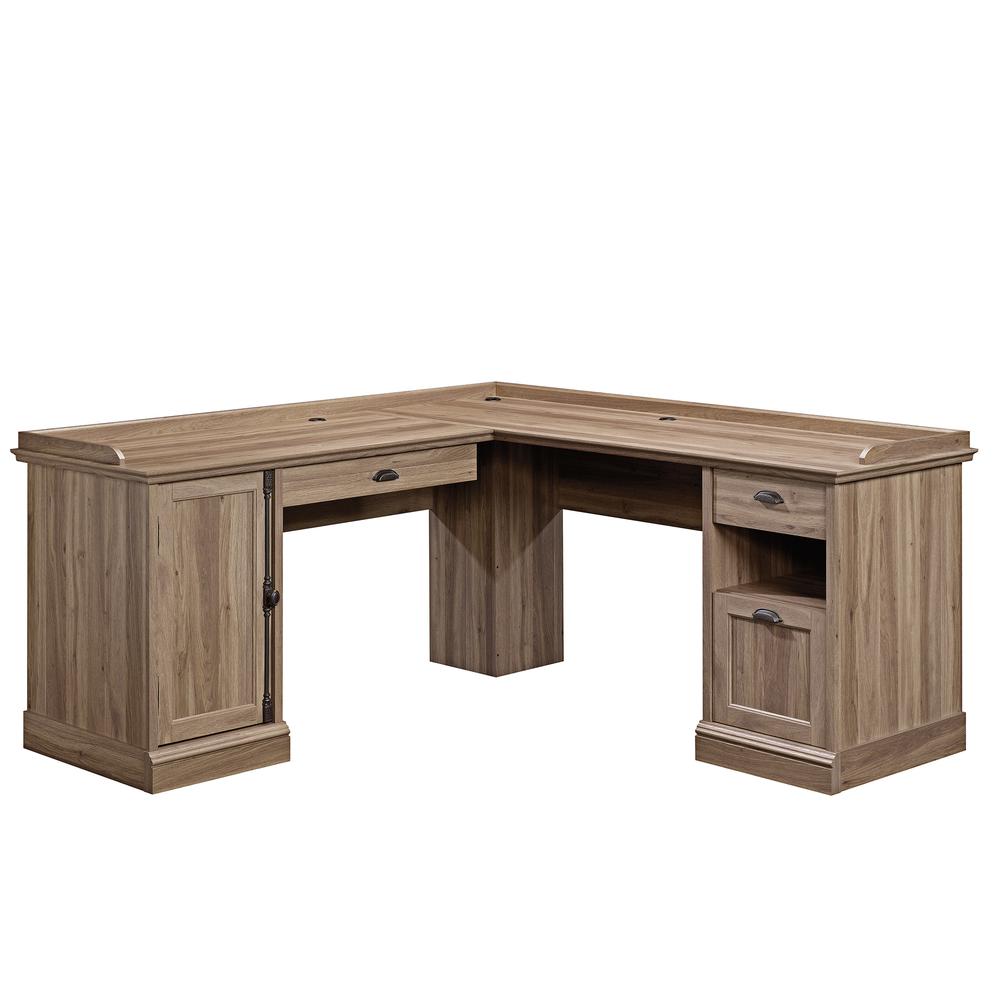 Barrister Lane L Desk, Salt Oak finish. Picture 1