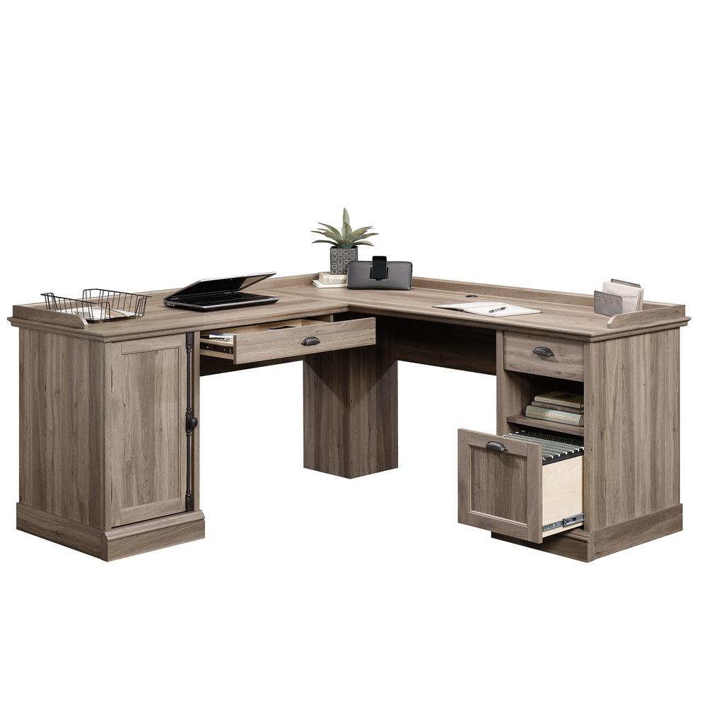 Barrister Lane L Desk, Salt Oak finish. Picture 4