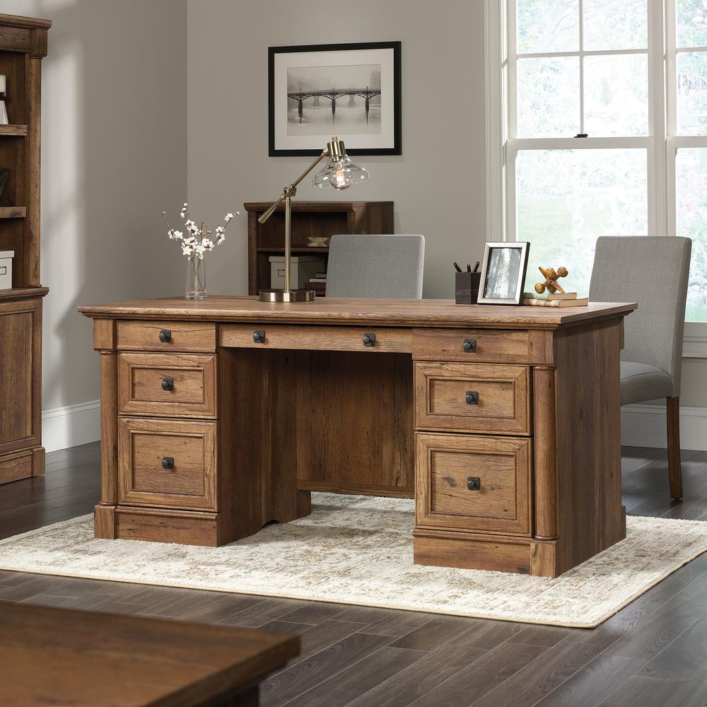 Palladia Executive Desk, Vintage Oak finish. Picture 4