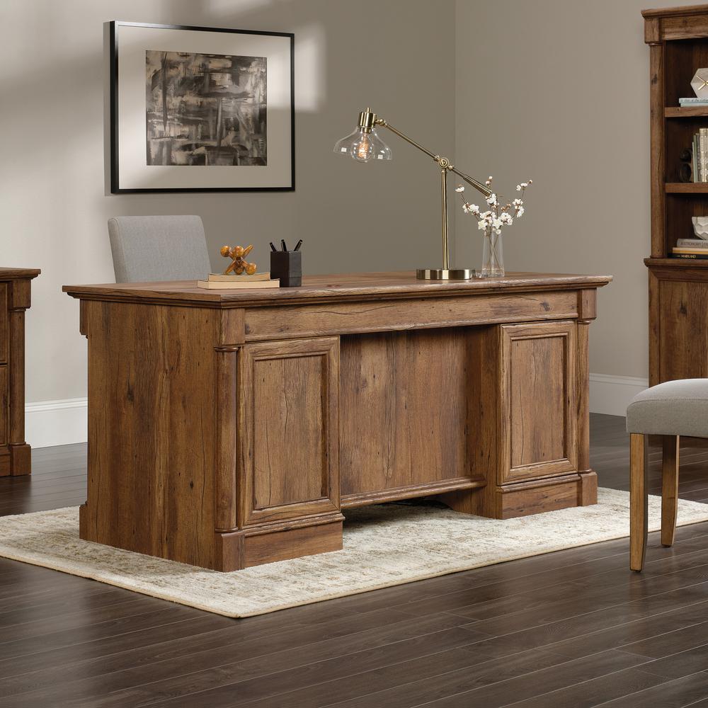 Palladia Executive Desk, Vintage Oak finish. Picture 19