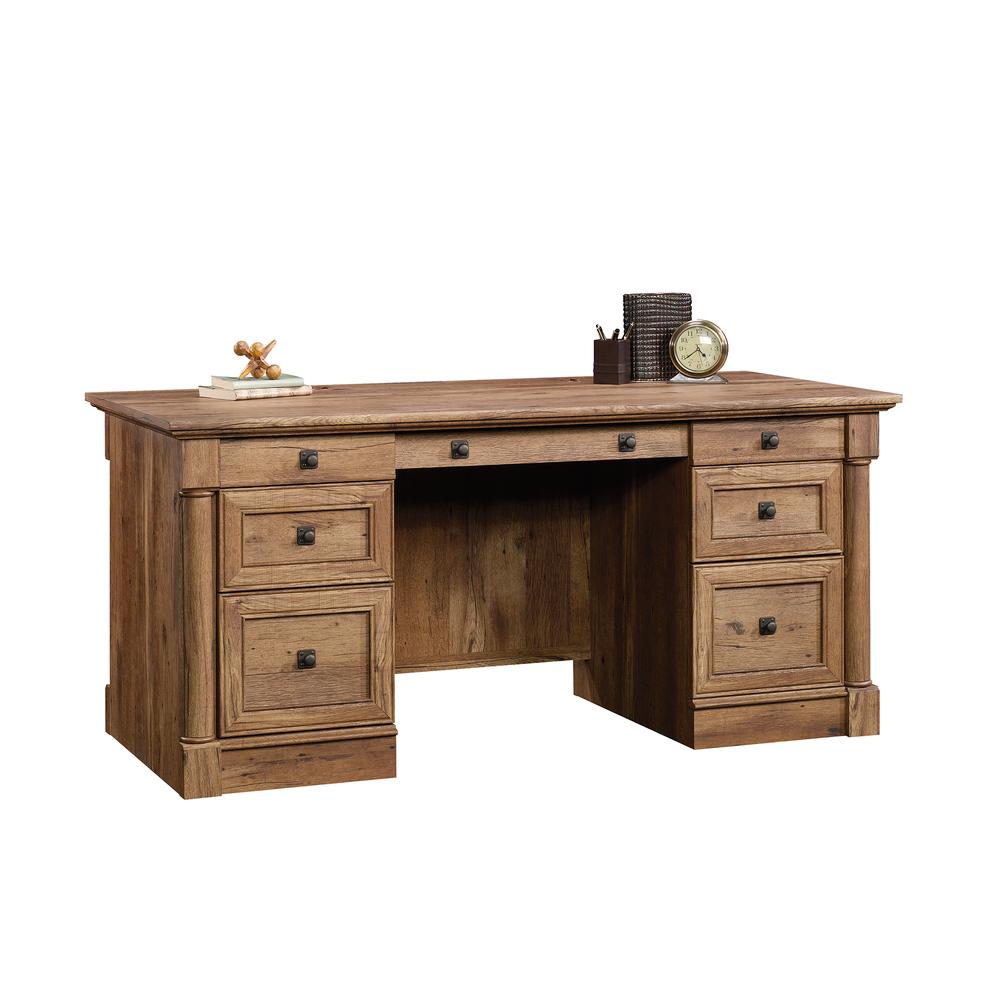 Palladia Executive Desk, Vintage Oak finish. Picture 1