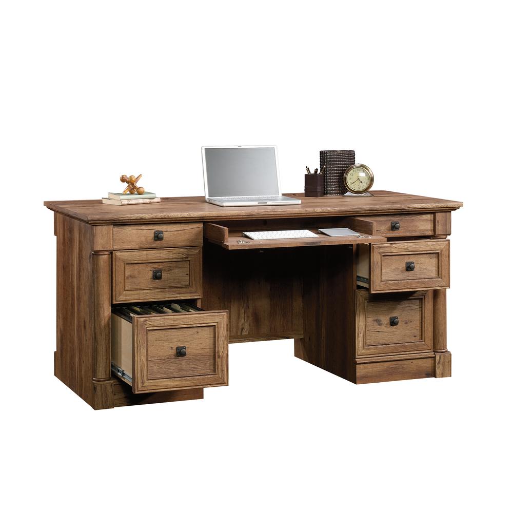 Palladia Executive Desk, Vintage Oak finish. Picture 20