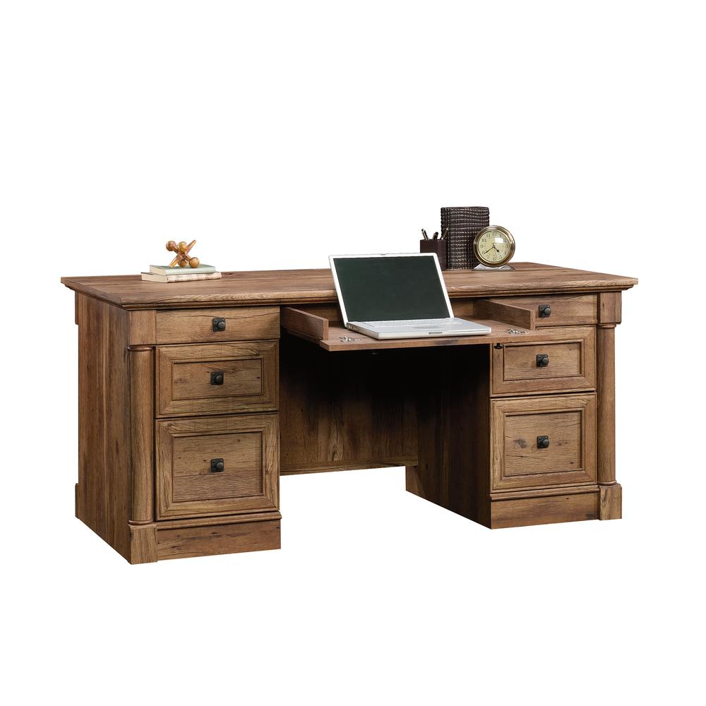 Palladia Executive Desk, Vintage Oak finish. Picture 21