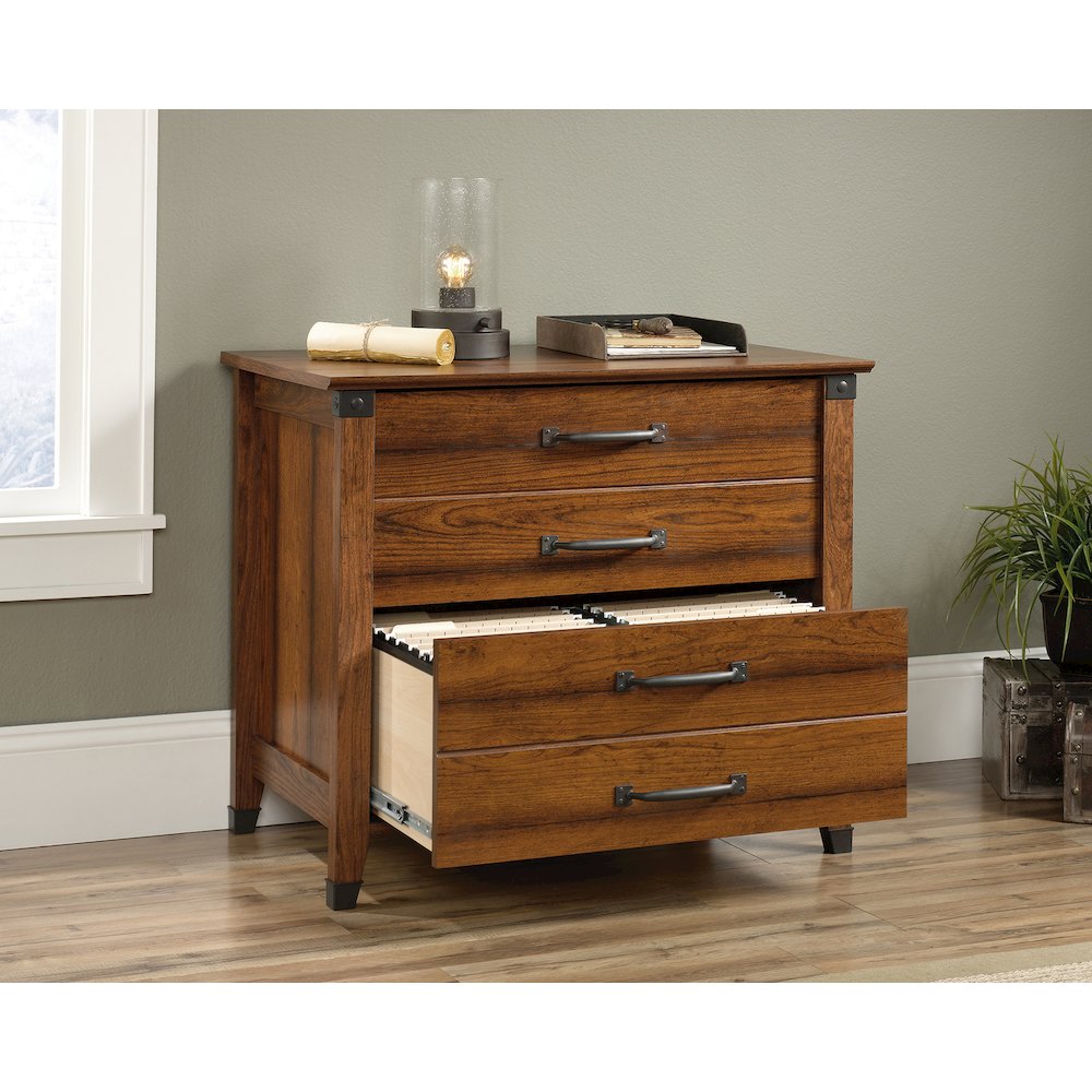 Carson Forge File Cabinet, Washington Cherry finish. Picture 3