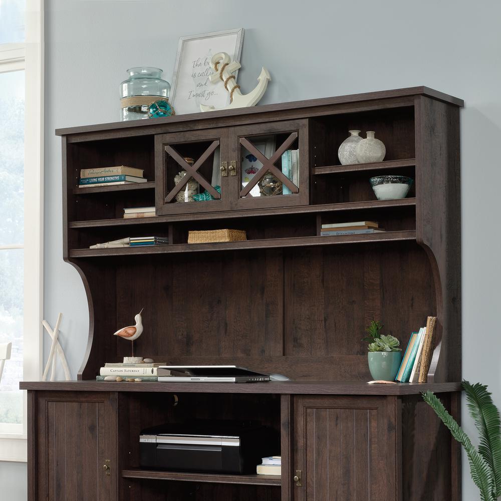 Costa Commercial Office Hutch, Coffee Oak finish. Picture 2
