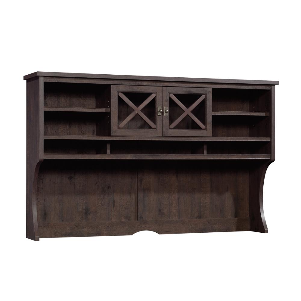Costa Commercial Office Hutch, Coffee Oak finish. Picture 1