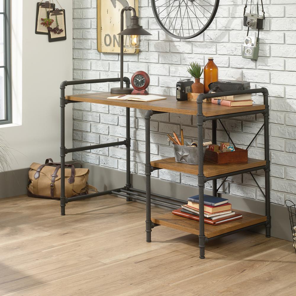 Iron City Desk, Checked Oak. Picture 4