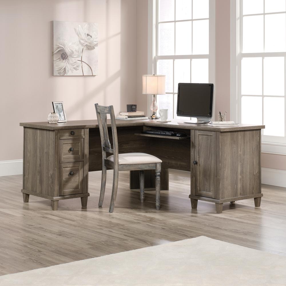 Hammond Commercial Office L Desk, Emery Oak finish. Picture 9