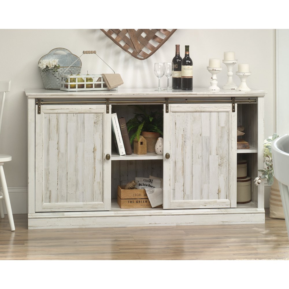 Barrister Lane Credenza, For TVs up to 60", White Plank finish. Picture 6