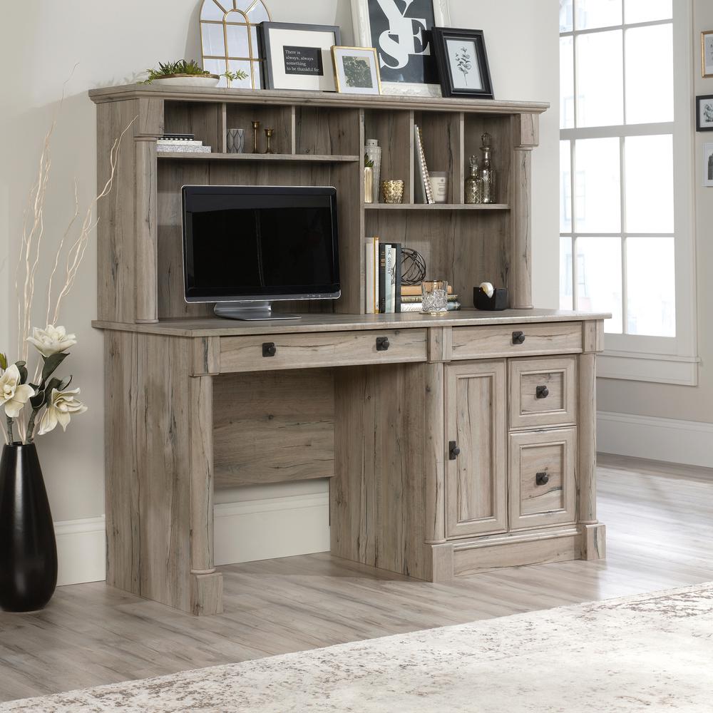 Palladia Computer Desk with Hutch, Split Oak finish. Picture 3