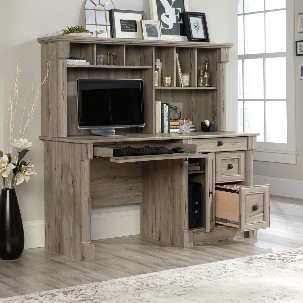 Palladia Computer Desk with Hutch, Split Oak finish. Picture 11