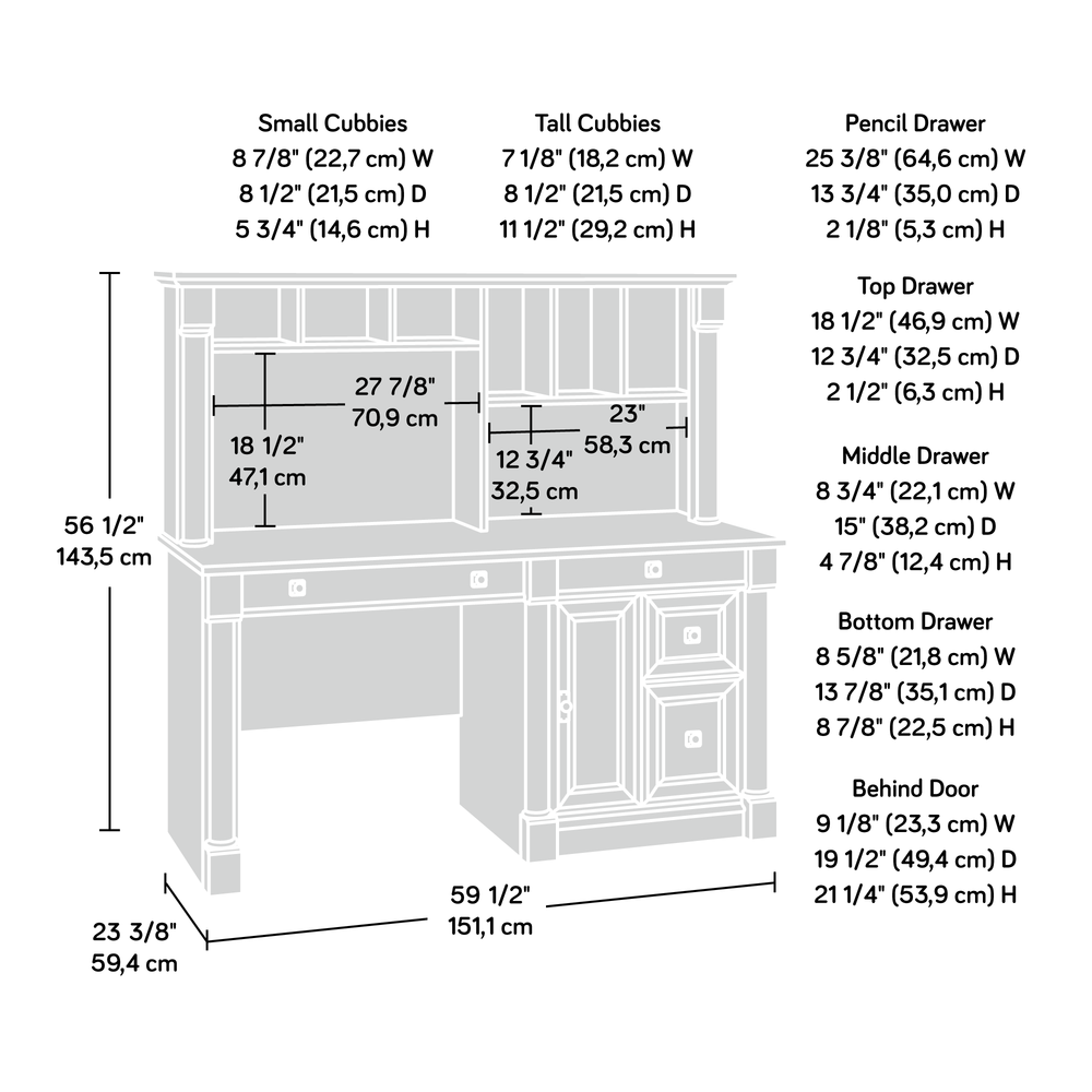 Palladia Computer Desk with Hutch, Split Oak finish. Picture 19