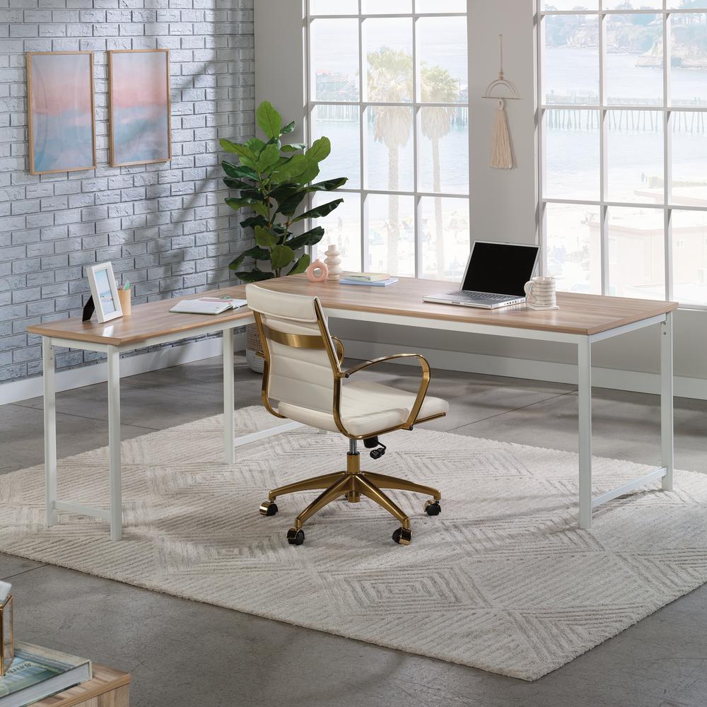 Bergen Circle Desk Return, Kiln Acacia finish. Picture 4