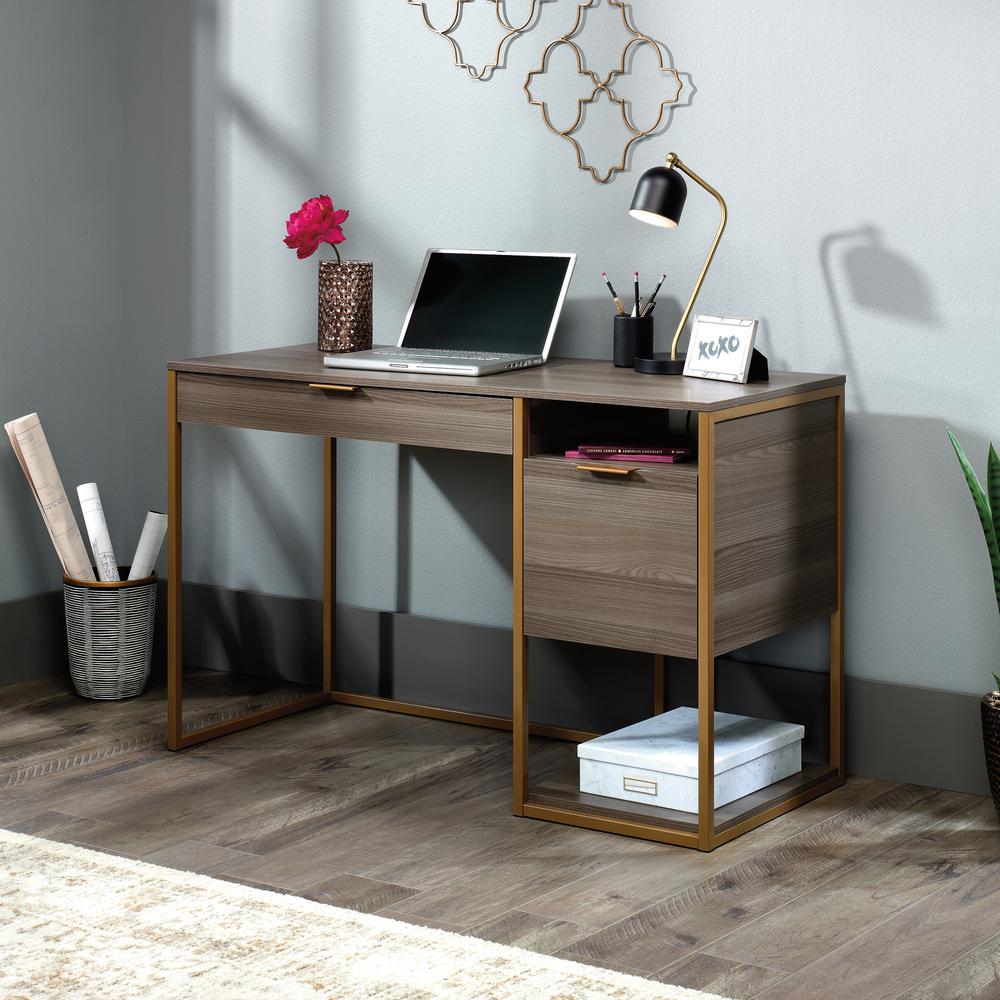 International Lux Computer Desk, Diamond Ash finish. Picture 4