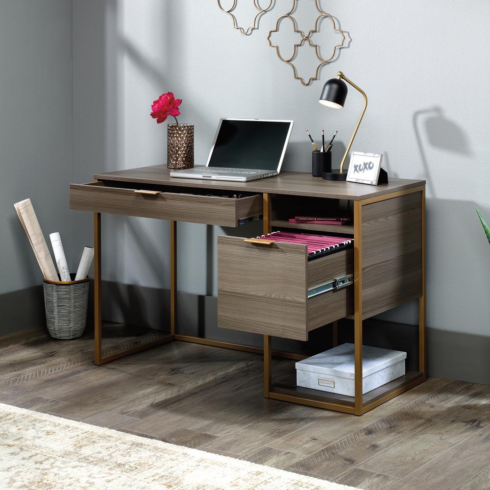 International Lux Computer Desk, Diamond Ash finish. Picture 14